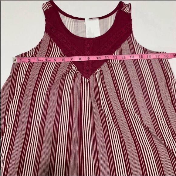 MAURICES Boho Cranberry Sleeveless Blouse Embellished Accents Size Medium - Picture 6 of 8